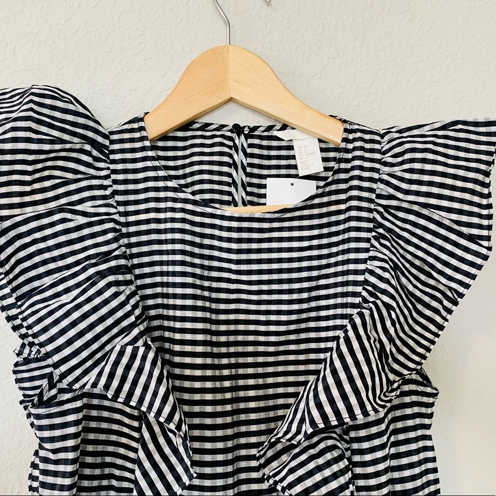 H&M Ruffle Sleeve Striped Dress - Picture 4 of 12